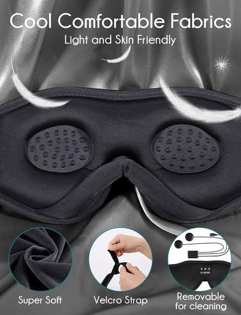Dreamtune 3D: Bluetooth Sleep Mask with Wireless Headset & Adjustable Eye Cover