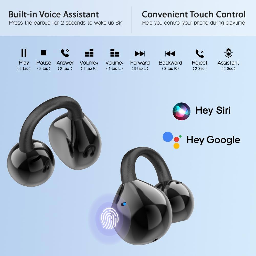 Echogrip™ M100 ENC Ear Clip Earphones – Style, Sound, and Smart Control